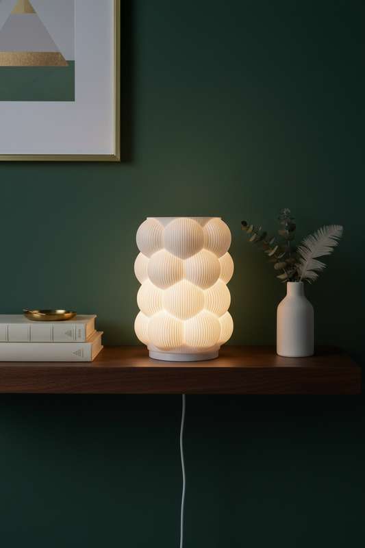 Bubble Table Lamp – Modern 3D Printed Light – Sculptural Orb Lamp – Minimalist Bedside Lamp – Cozy Ambient Lighting