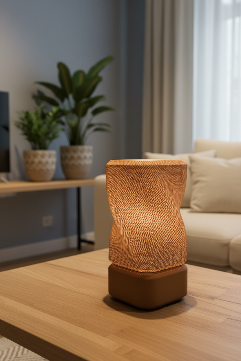 Twisted lamp living room